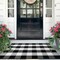 Cotton Buffalo Plaid Check Doormat - 27.5 x 43 Inches (Black and White)